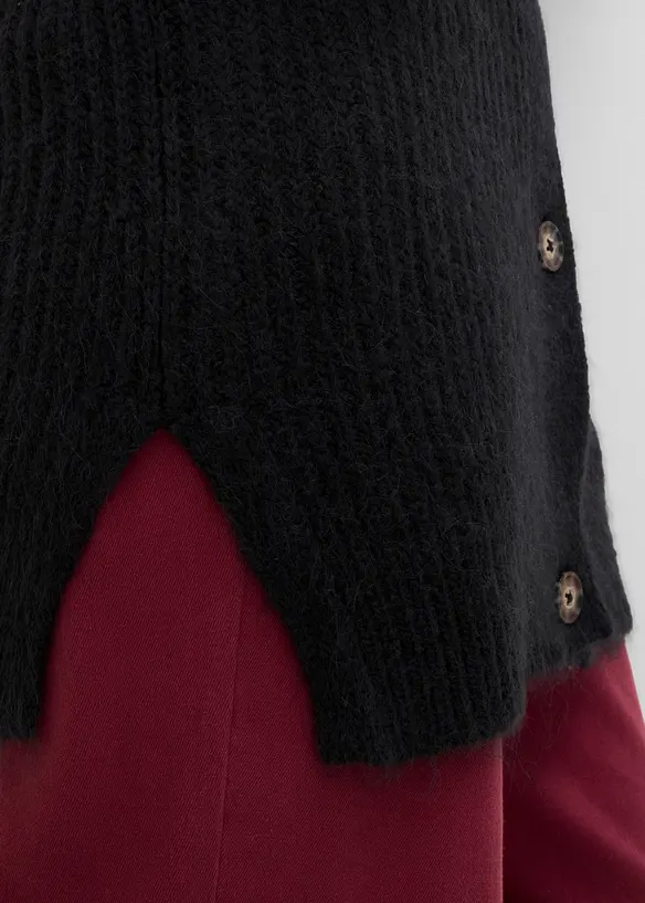 Grovstrikket cardigan i myk garnmiks med ull, bonprix
