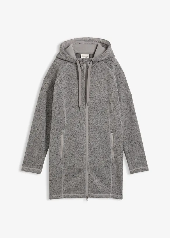 Lang hettejakke i fleece, bonprix