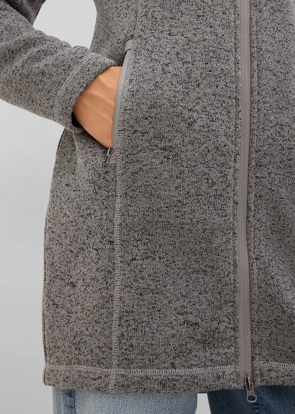 Lang hettejakke i fleece, bonprix