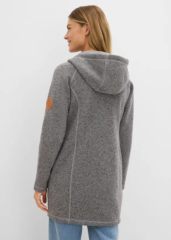 Lang hettejakke i fleece, bonprix