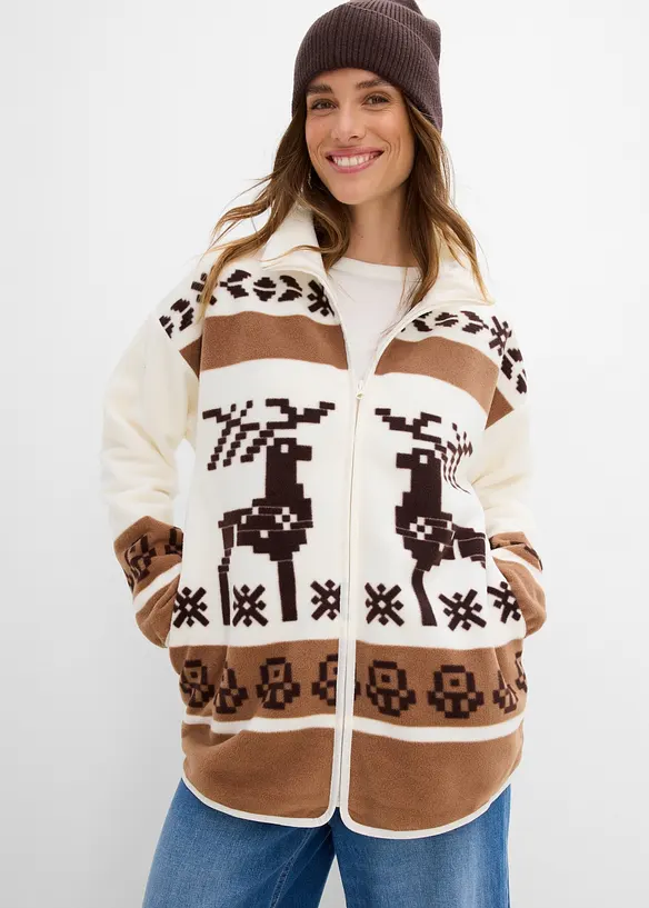 Fleecejakke med teddyfleece, bonprix