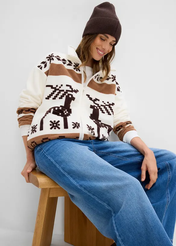 Fleecejakke med teddyfleece, bonprix