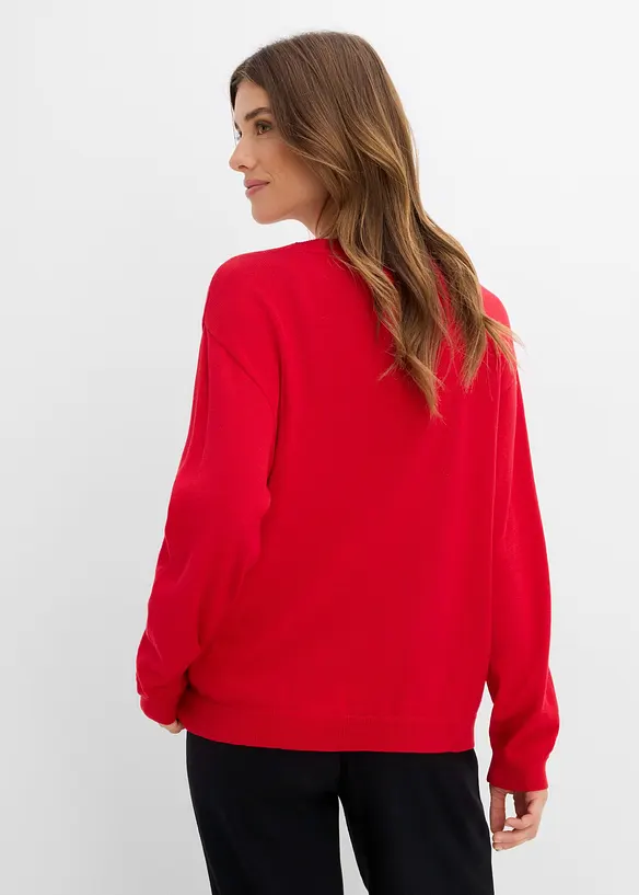 Strikket genser med rund hals, bonprix