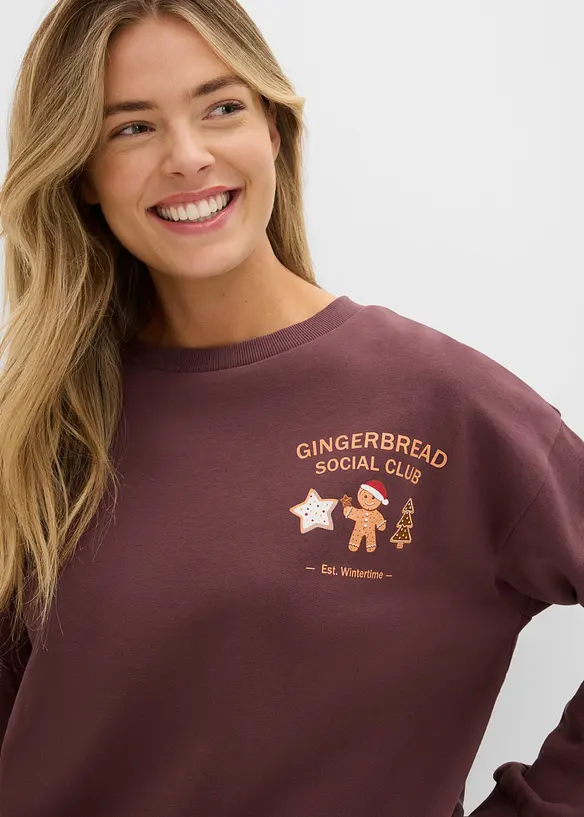Oversized sweatshirt i 100% bomull, bonprix