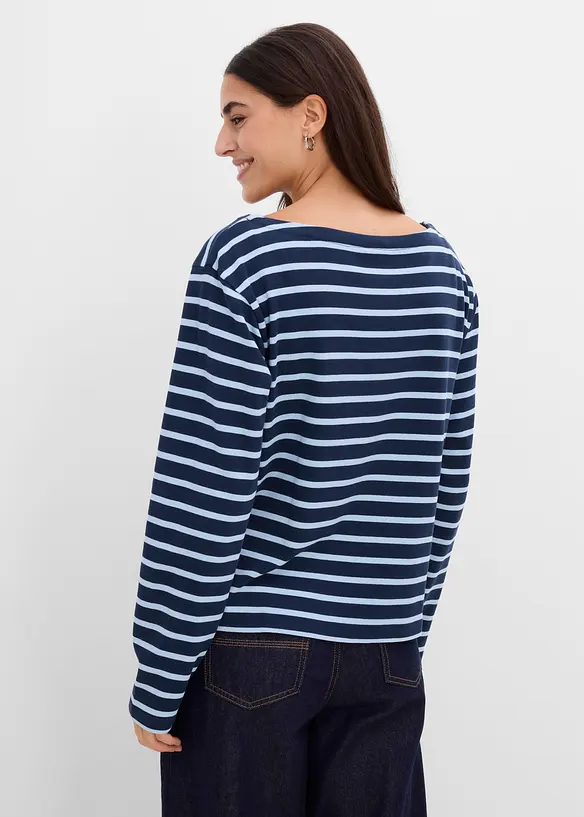 Langermet topp i 100 % &oslash;kologisk bomull (2-pack), bonprix