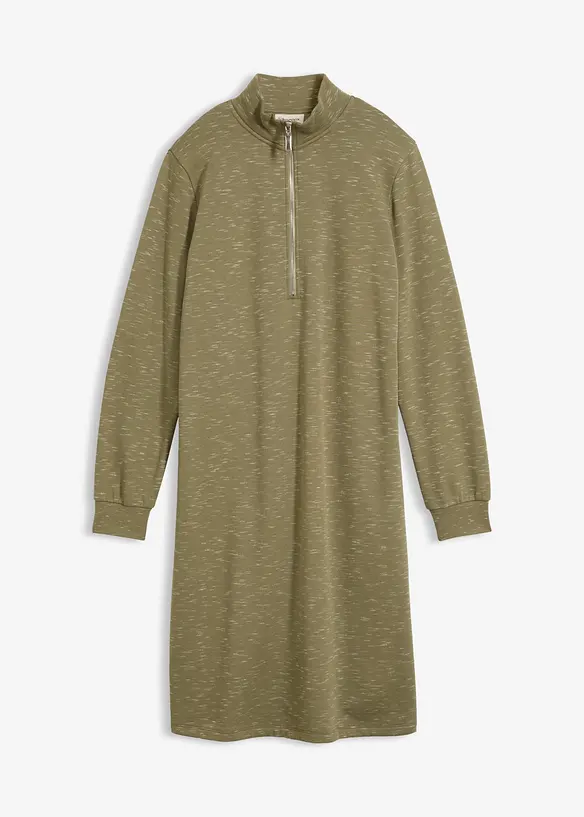 Half zip-sweatkjole, bonprix