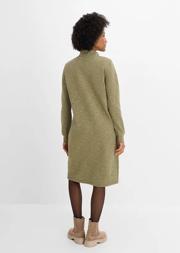 Half zip-sweatkjole, bonprix
