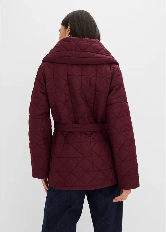 Vattert jakke med knytebelte, vannavvisende, bonprix