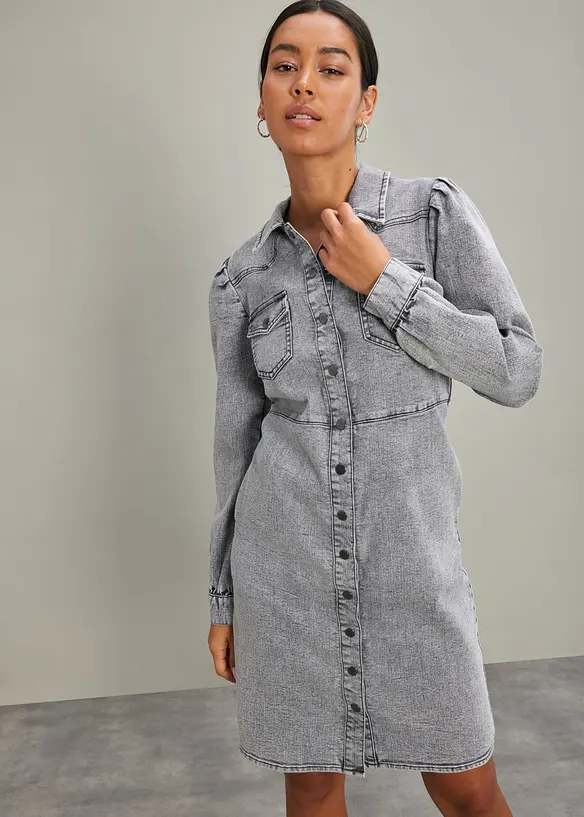 Kort kjole i denim, bonprix