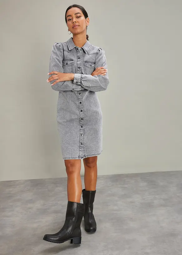 Kort kjole i denim, bonprix