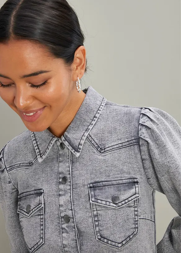 Kort kjole i denim, bonprix