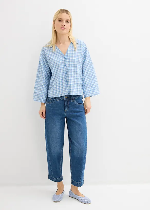 Barrel jeans, Mid Waist, cropped, bonprix