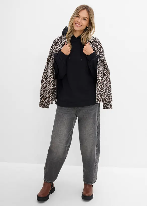 Oversized hettegenser i myk bomullsmiks, bonprix