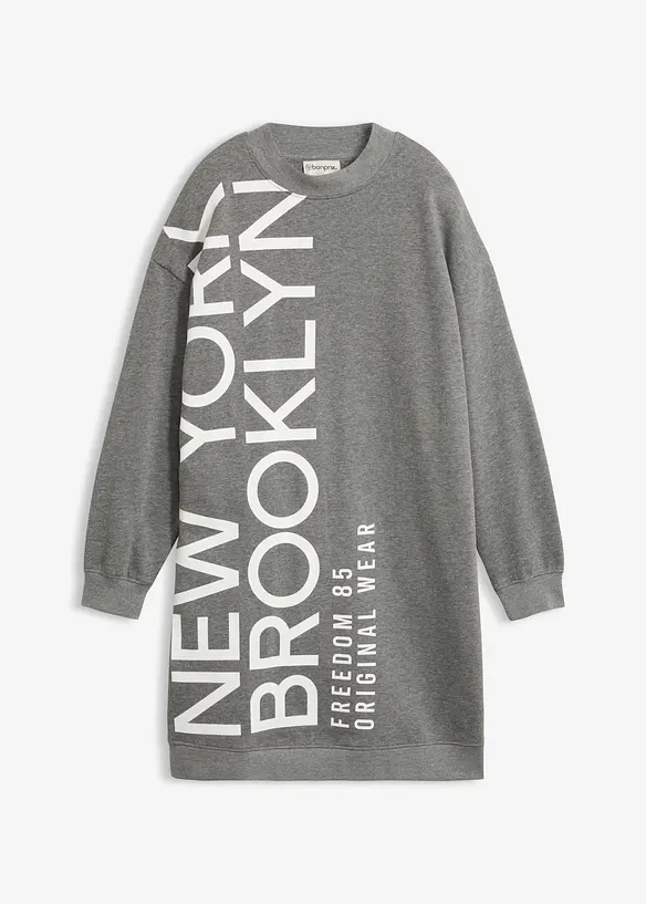 Oversized sweatshirtkjole i myk bomullsmiks, bonprix