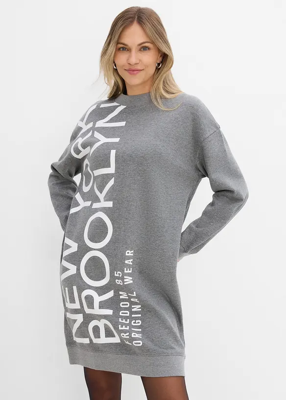 Oversized sweatshirtkjole i myk bomullsmiks, bonprix