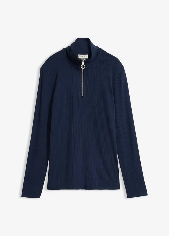 Ribbestrikket topp i myk viskosemiks, bonprix