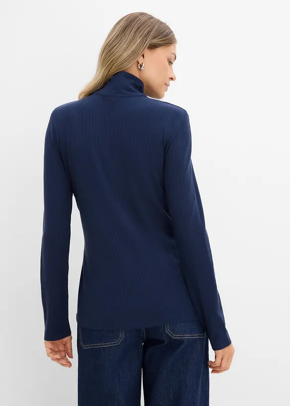 Ribbestrikket topp i myk viskosemiks, bonprix