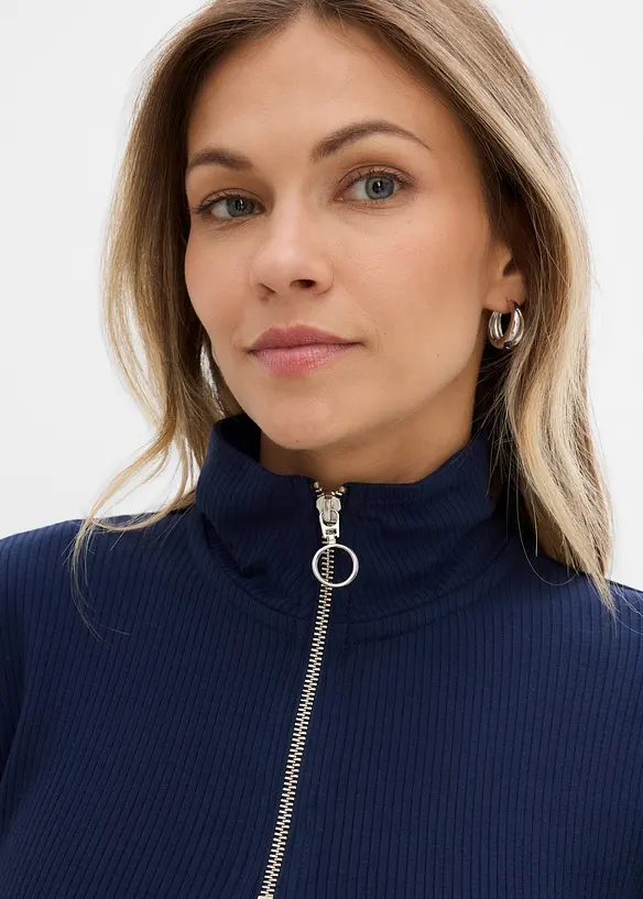 Ribbestrikket topp i myk viskosemiks, bonprix