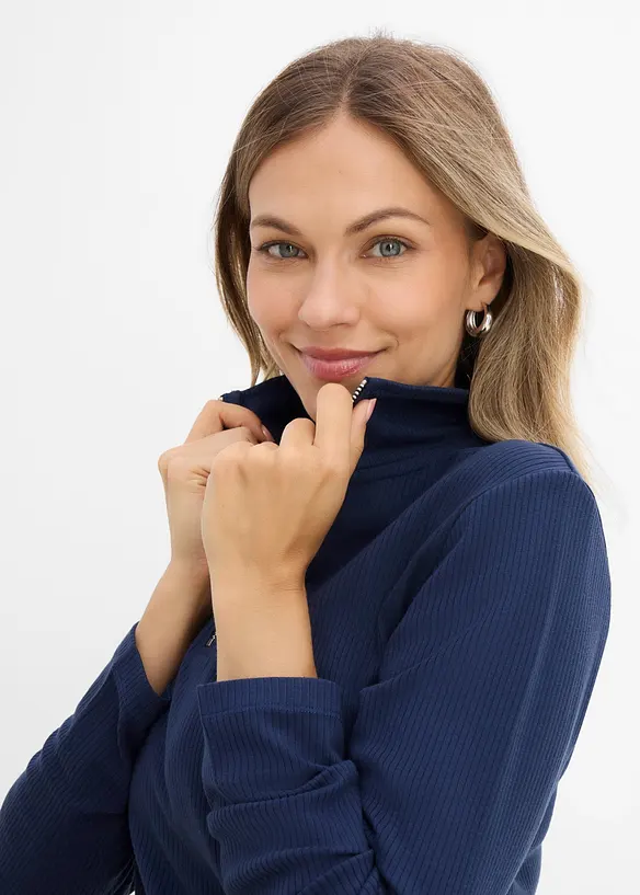 Ribbestrikket topp i myk viskosemiks, bonprix