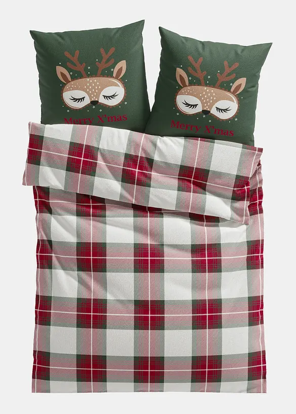 Flanellsengesett i bomullsmiks, bonprix