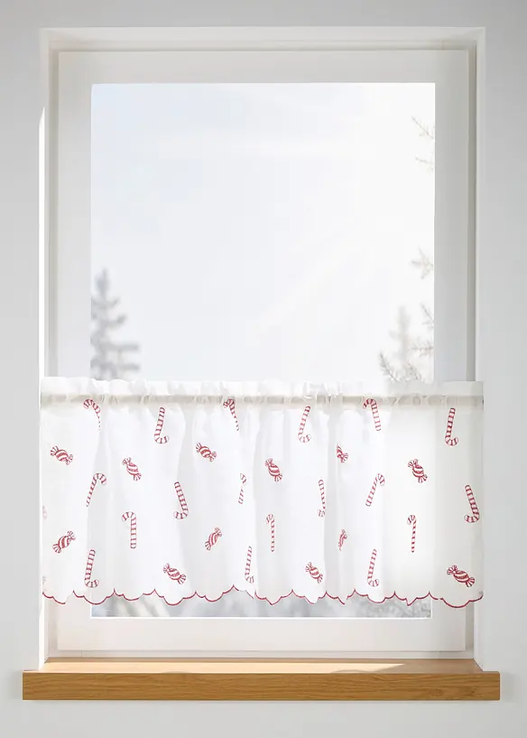 Gardinkappe med broderi og struktur, bonprix