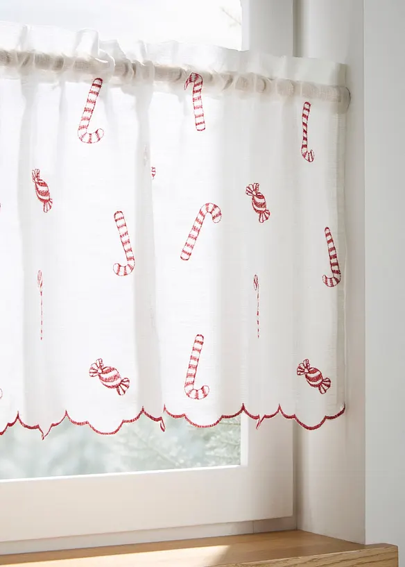 Gardinkappe med broderi og struktur, bonprix