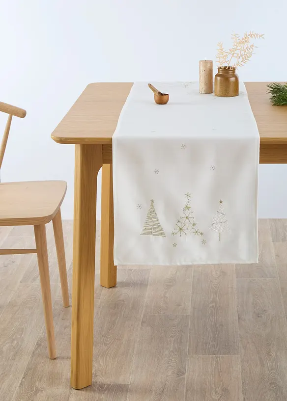 Bordl&oslash;per med glansbroderi, bonprix