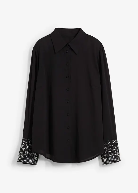 Skjortebluse med glitterstener, bonprix