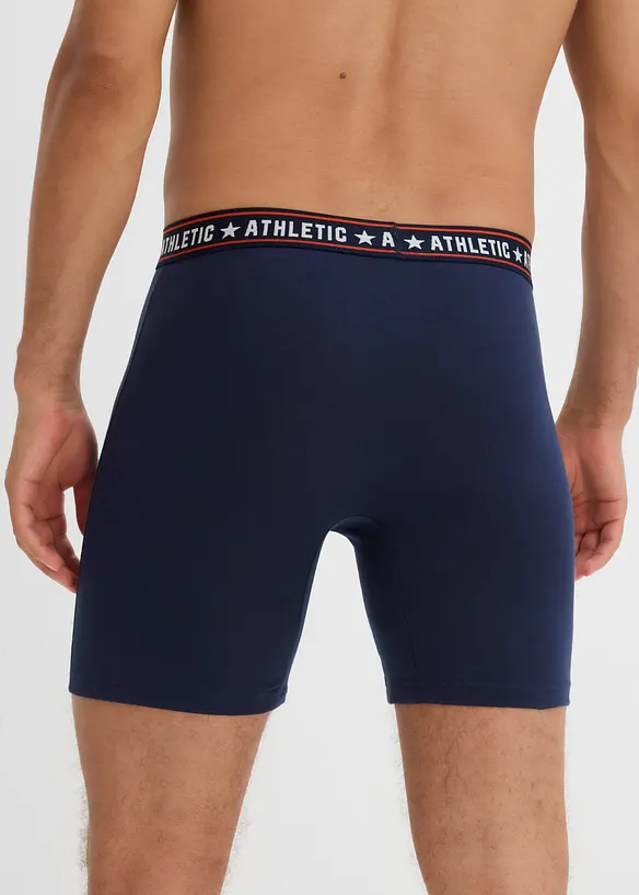 Boksershorts med bomull i ettersittende modell i midi-lengde (2-pack), bonprix