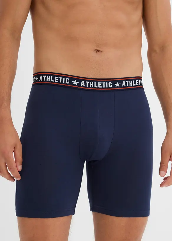 Boksershorts med bomull i ettersittende modell i midi-lengde (2-pack), bonprix