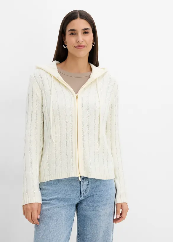 Kabelstrikket cardigan, bonprix