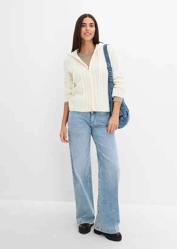 Kabelstrikket cardigan, bonprix