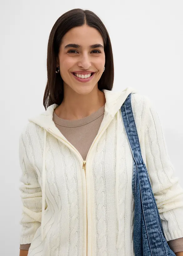 Kabelstrikket cardigan, bonprix