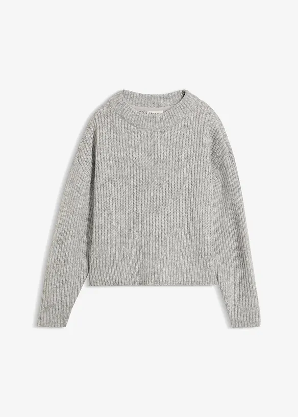 Grovstrikket genser i mykt materiale med ull, bonprix
