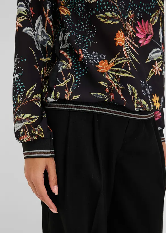 Bluse med rund hals, bonprix