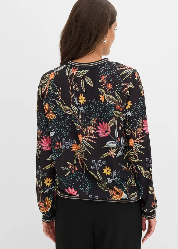 Bluse med rund hals, bonprix