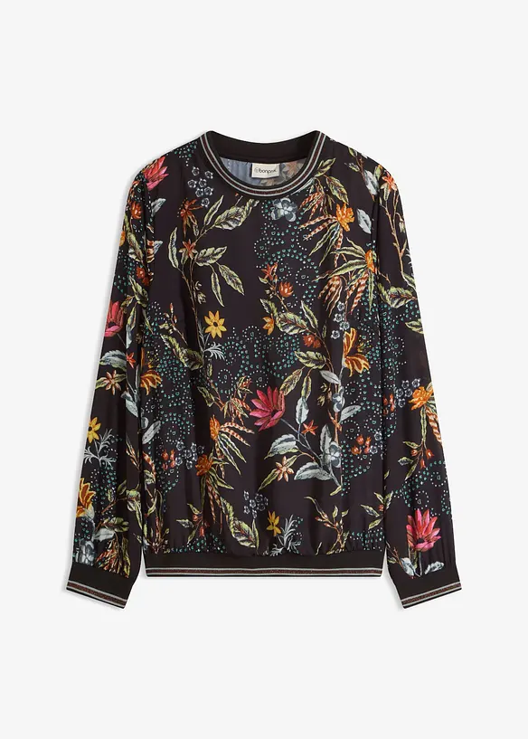 Bluse med rund hals, bonprix