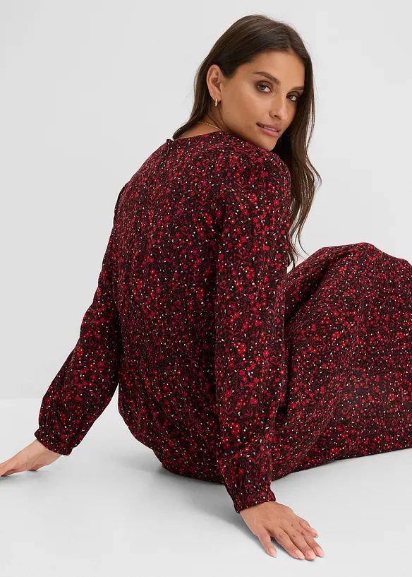 Midikjole med blomsterm&oslash;nster, bonprix