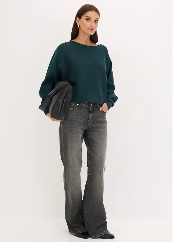 Oversized genser med flaggermusermer, bonprix