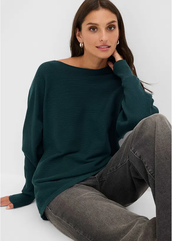 Oversized genser med flaggermusermer, bonprix