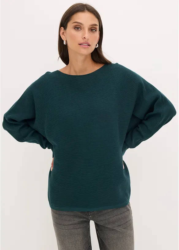 Oversized genser med flaggermusermer, bonprix
