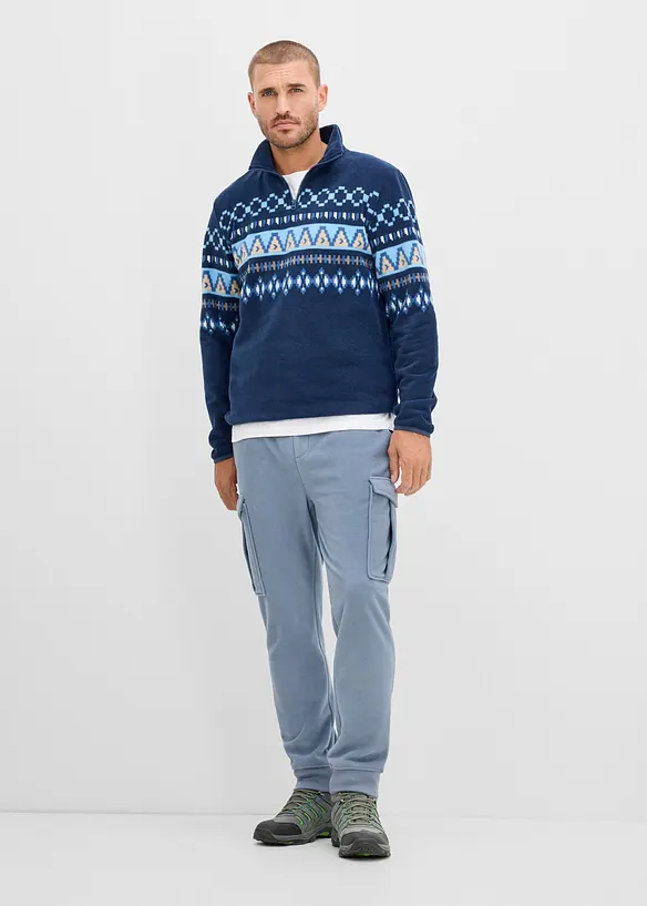 Varm cargobukse i fleecemateriale, regular fit, bonprix