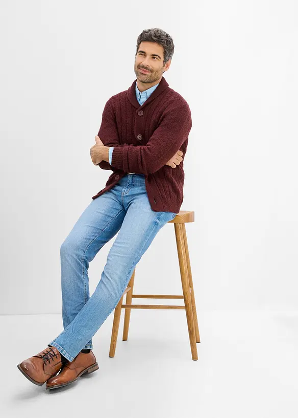 Cardigan med ribbem&oslash;nster, bonprix