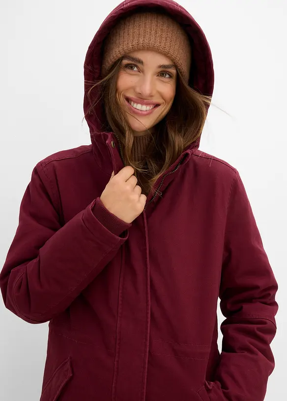 Lang, vattert parkas, bonprix