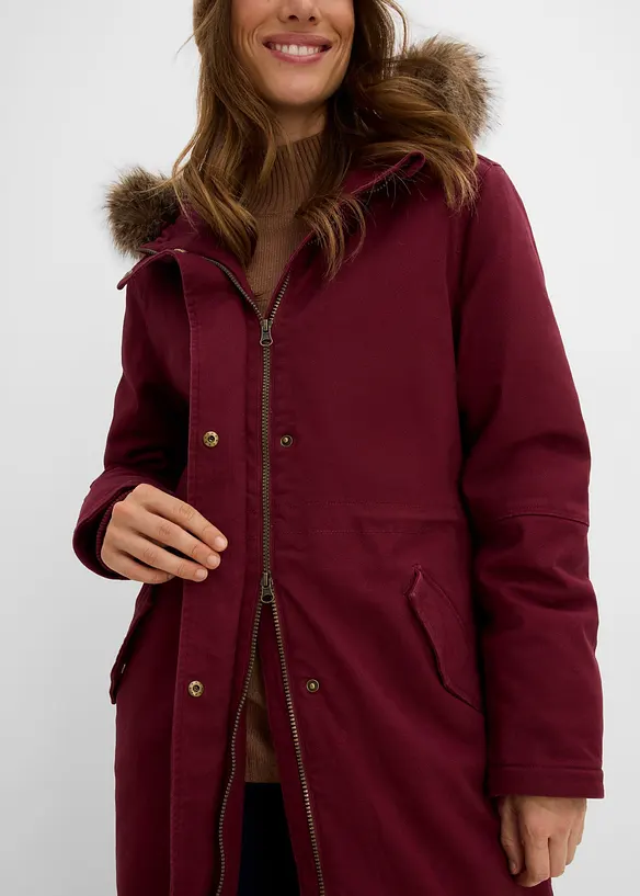 Lang, vattert parkas, bonprix