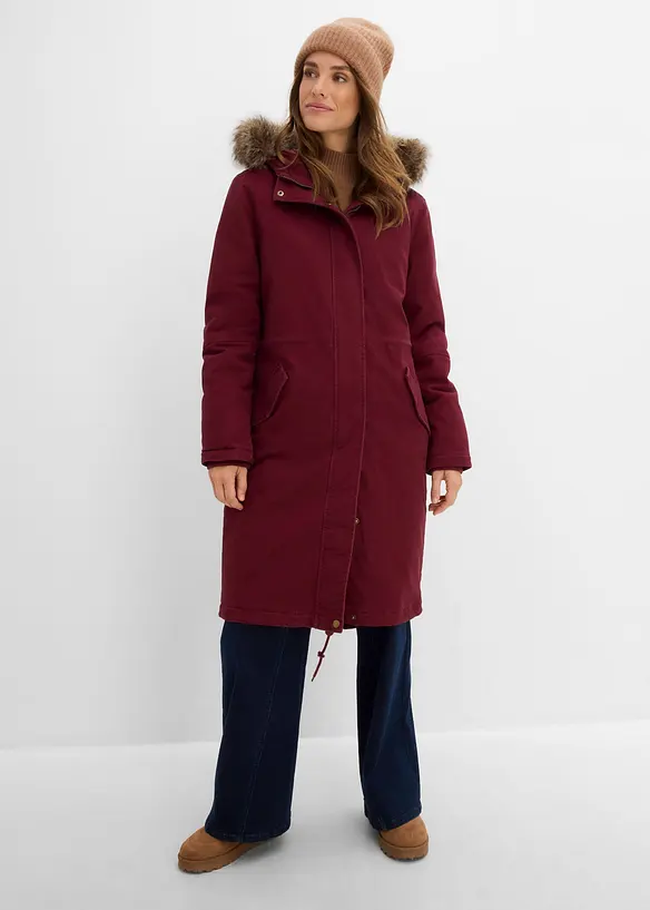 Lang, vattert parkas, bonprix