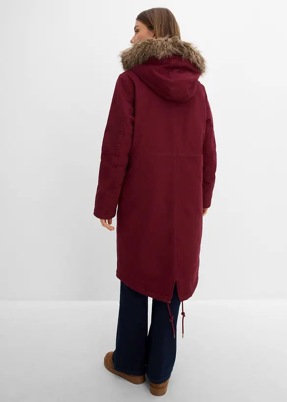 Lang, vattert parkas, bonprix