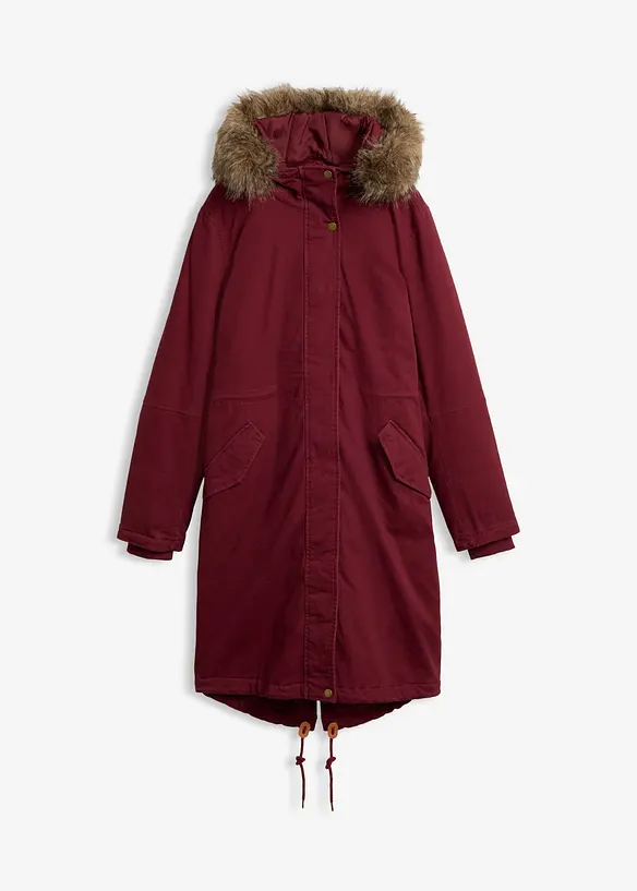 Lang, vattert parkas, bonprix