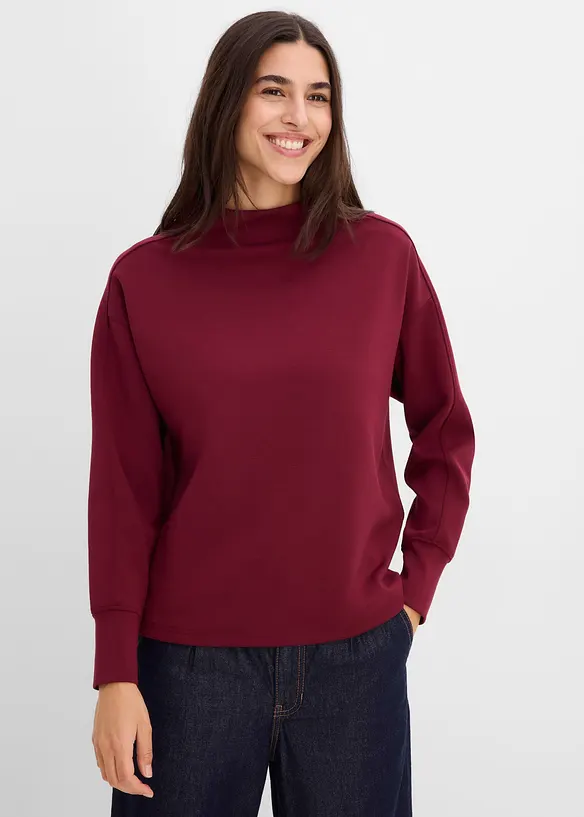 Oversized sweatshirt i myk scuba, bonprix