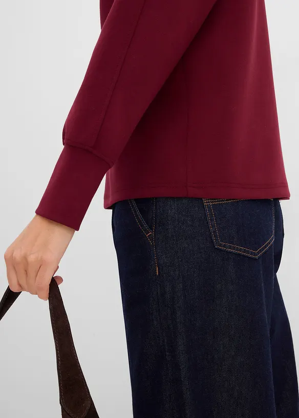 Oversized sweatshirt i myk scuba, bonprix
